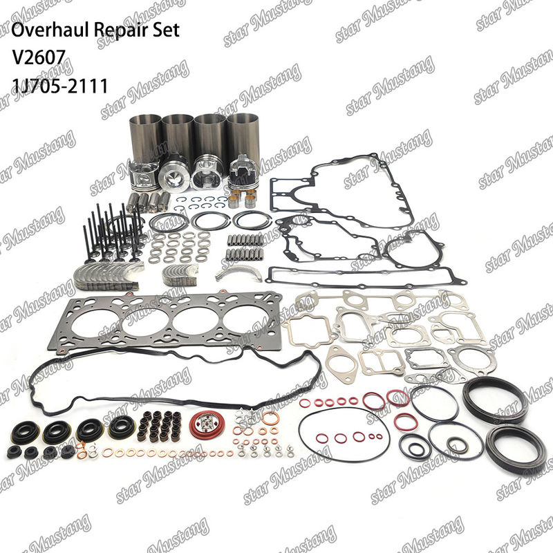 V2607 Sửa chữa xây dựng lại Bộ lọc xi lanh Piston với Pin Kit Valve Seat Valve Guide Gasket Kit Cho Kubota