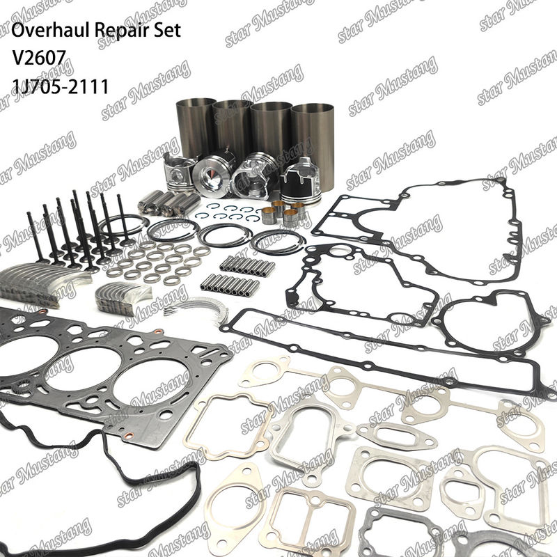 V2607 Sửa chữa xây dựng lại Bộ lọc xi lanh Piston với Pin Kit Valve Seat Valve Guide Gasket Kit Cho Kubota