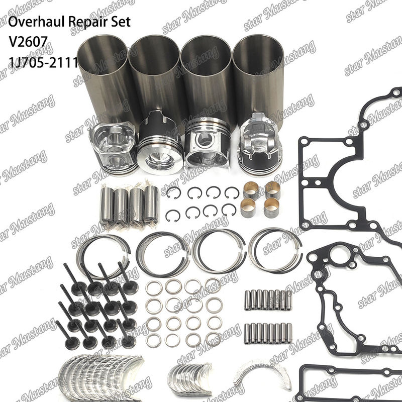 V2607 Sửa chữa xây dựng lại Bộ lọc xi lanh Piston với Pin Kit Valve Seat Valve Guide Gasket Kit Cho Kubota