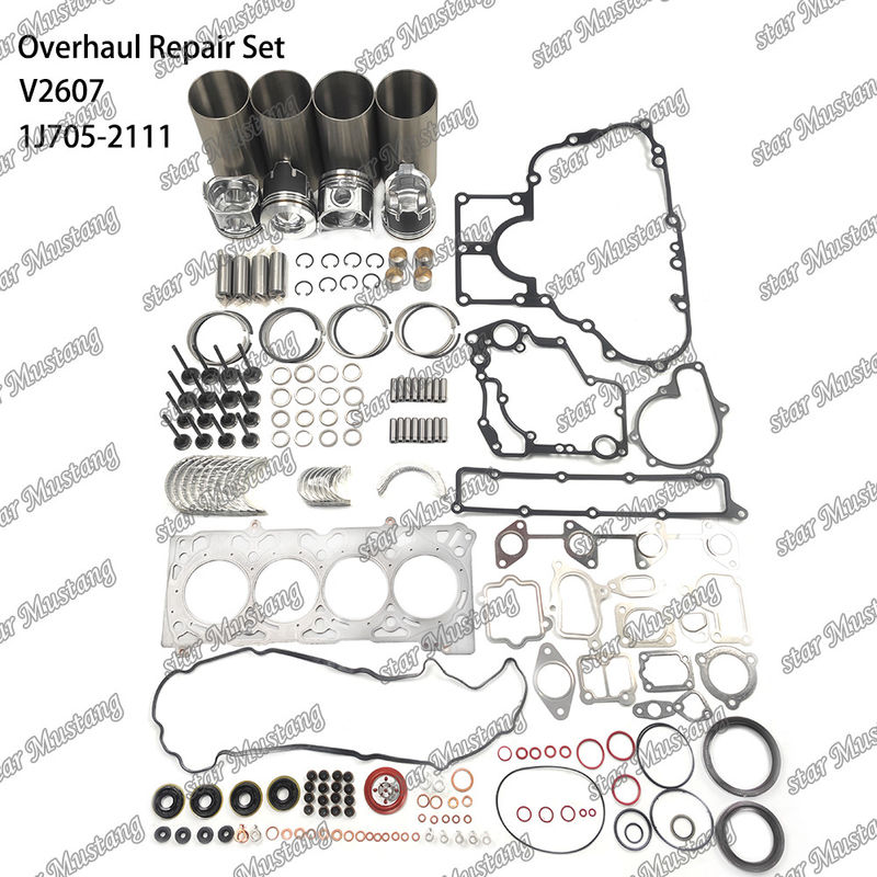 V2607 Sửa chữa xây dựng lại Bộ lọc xi lanh Piston với Pin Kit Valve Seat Valve Guide Gasket Kit Cho Kubota
