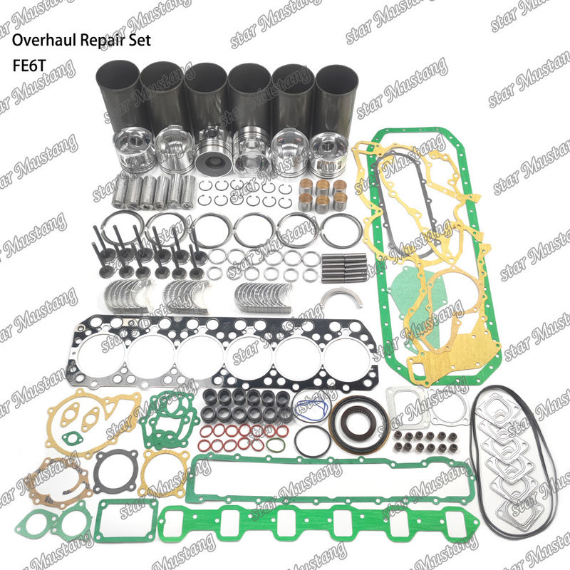 FE6 12V Phụ kiện sửa chữa tổng quát Cylinder Liner Piston Kit Gasket Kit Valve Seat Guide Main Bearing Con Rod Bearing For Hino