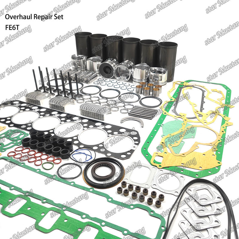 FE6 12V Phụ kiện sửa chữa tổng quát Cylinder Liner Piston Kit Gasket Kit Valve Seat Guide Main Bearing Con Rod Bearing For Hino