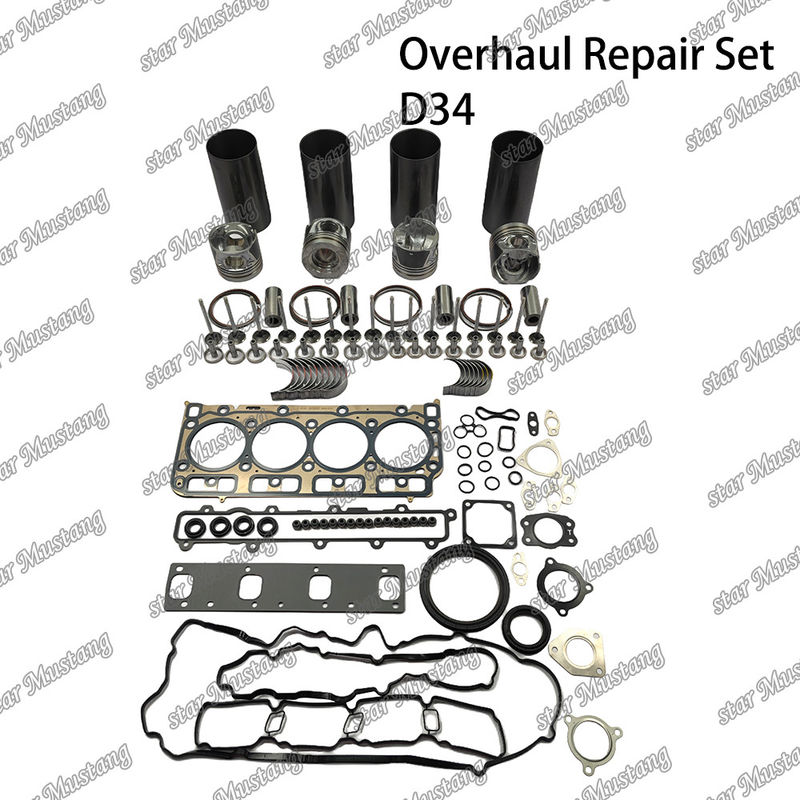 D34 Phân tích sửa chữa tổng quát Đồ chứa xi lanh Piston Kit Gasket Kit Valve Seat Guide Main Bearing Con Rod Bearing For Doosan