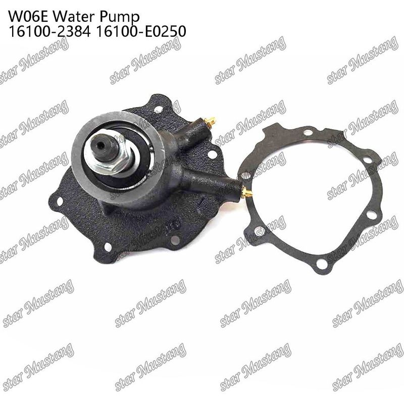 W06E Máy bơm nước động cơ 16100-2384 16100-E0250 Cho phụ tùng động cơ HINO