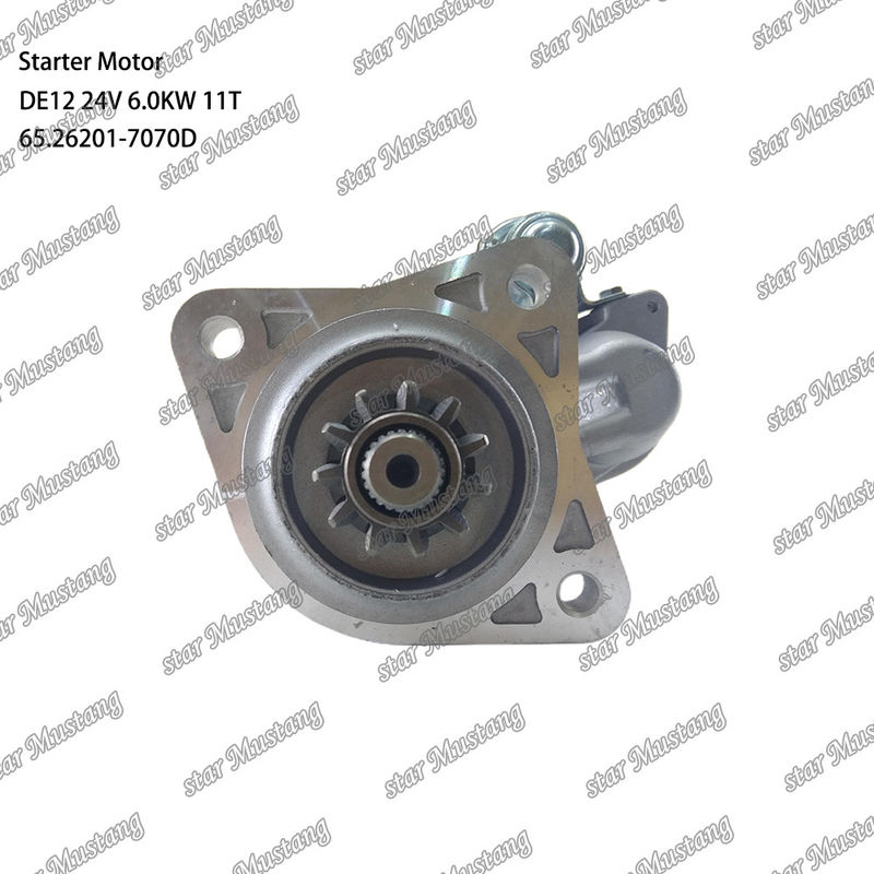 DE12 Động cơ khởi động động cơ 24V 6.0KW 11T 65.26201-7070D Cho DOOSAN DAEWOO bộ phận phụ tùng động cơ