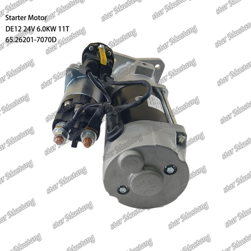 DE12 Động cơ khởi động động cơ 24V 6.0KW 11T 65.26201-7070D Cho DOOSAN DAEWOO bộ phận phụ tùng động cơ