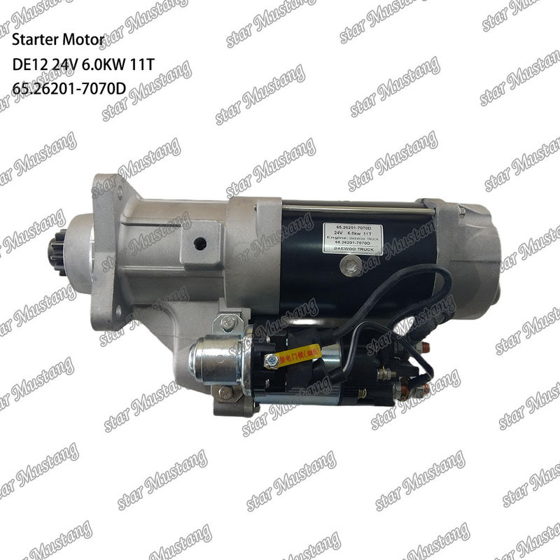 DE12 Động cơ khởi động động cơ 24V 6.0KW 11T 65.26201-7070D Cho DOOSAN DAEWOO bộ phận phụ tùng động cơ