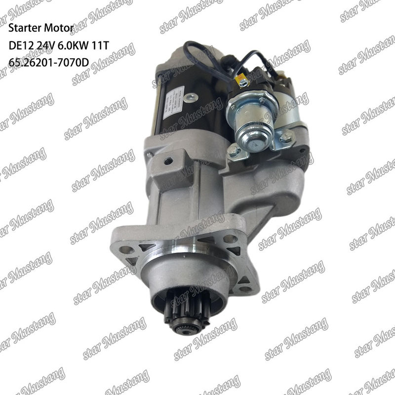 DE12 Động cơ khởi động động cơ 24V 6.0KW 11T 65.26201-7070D Cho DOOSAN DAEWOO bộ phận phụ tùng động cơ