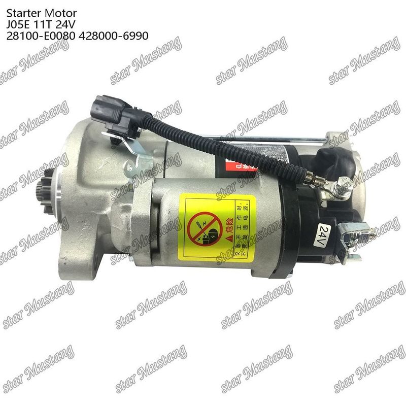 J05E Động cơ khởi động Động cơ 11T 24V 28100-E0080 428000-6990 Đối với phụ tùng động cơ HINO
